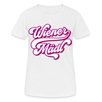 Wiener Mädl | Farben änderbar | - Frauen T-Shirt atmungsaktiv - Weiß - Vorne - AI Model Female 172 dark (172cm)
