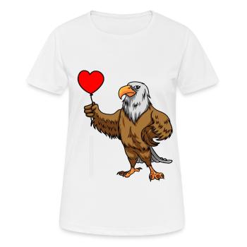 Eagle Bird Balloon Heart Wildlife Kids Child - Women's Breathable T-Shirt - white - Front - AI Model Female 172 dark (172cm)