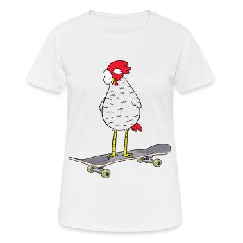 Skateboard Huhn Skaten Skater Jugendliche Skaten - Frauen T-Shirt atmungsaktiv - Weiß - Vorne - AI Model Female 172 dark (172cm)