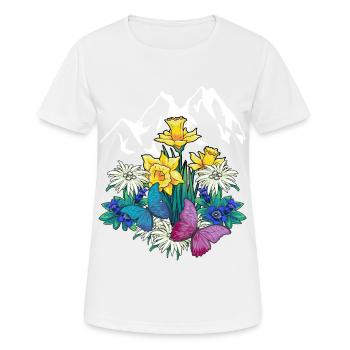 Austria Tyrol Spring Nature Nature Lovers Alm - Women's Breathable T-Shirt - white - Front - AI Model Female 172 dark (172cm)