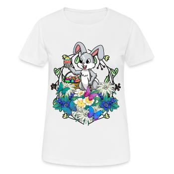 Frühlingsanfang Ostereier Osterhase Pinsel Ostern - Frauen T-Shirt atmungsaktiv - Weiß - Vorne - AI Model Female 172 dark (172cm)