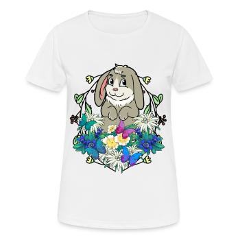 Début du printemps Lapin de Pâques Joyeuses Pâques Nature - T-shirt respirant Femme - blanc - Devant - AI Model Female 172 dark (172cm)