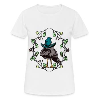 Début du printemps Corbeau Sleepy Hat Spring - T-shirt respirant Femme - blanc - Devant - AI Model Female 172 dark (172cm)
