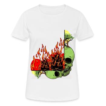 Planet Erde Klimawandel Umwelt Natur Skull Ende - Frauen T-Shirt atmungsaktiv - Weiß - Vorne - AI Model Female 172 dark (172cm)