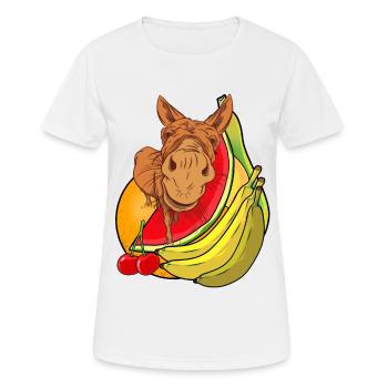 Esel Huftiere Mulie Maultier Sommer Früchte Obst - Frauen T-Shirt atmungsaktiv - Weiß - Vorne - AI Model Female 172 dark (172cm)