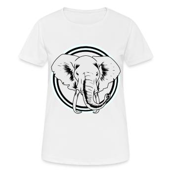 Eléphant Afrique Eléphants Faune Zoo Pachydermes - T-shirt respirant Femme - blanc - Devant - AI Model Female 172 dark (172cm)