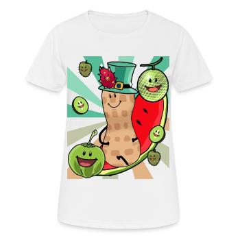 saftig Obst Frücht Genuss Erdnuss Vitamine Nuss - Frauen T-Shirt atmungsaktiv - Weiß - Vorne - AI Model Female 172 dark (172cm)