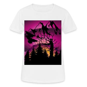 Horizon, Lumière polaire, Écologie, Environnement, Conservation de la nature - T-shirt respirant Femme - blanc - Devant - AI Model Female 172 dark (172cm)
