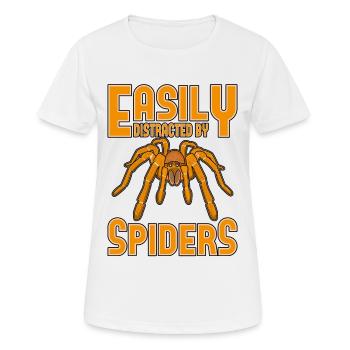 Easily Distracted By Spiders Terrarium Tarantula - Women's Breathable T-Shirt - white - Front - AI Model Female 172 dark (172cm)