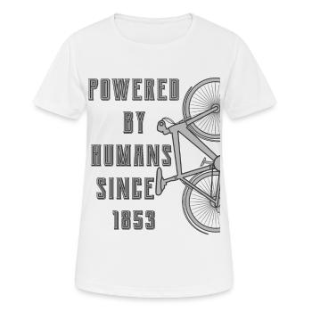 PROPULSÉ PAR L’HOMME DEPUIS 1853 - T-shirt respirant Femme - blanc - Devant - AI Model Female 172 dark (172cm)