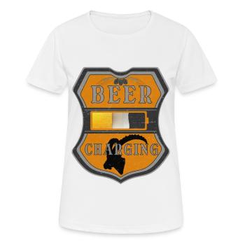 CHARGEMENT DE LA BIÈRE - T-shirt respirant Femme - blanc - Devant - AI Model Female 172 dark (172cm)