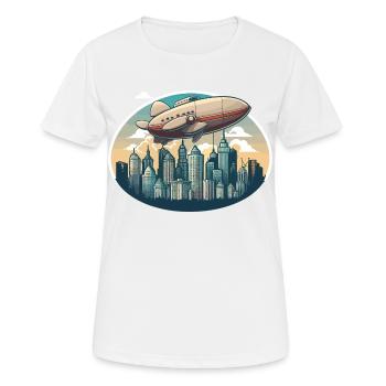 Das majestätische Luftschiff - Frauen T-Shirt atmungsaktiv - Weiß - Vorne - AI Model Female 172 dark (172cm)