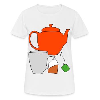 Genuss Tee Getränk Teekanne Teebeutel Tasse Durst - Frauen T-Shirt atmungsaktiv - Weiß - Vorne - AI Model Female 172 dark (172cm)