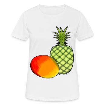 Mango Obst Früchte Ananas Vegetarisch Speise - Frauen T-Shirt atmungsaktiv - Weiß - Vorne - AI Model Female 172 dark (172cm)