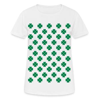 St. Patrick's Day Kleeblätter Vierblättrige Kleeblätter - Frauen T-Shirt atmungsaktiv - Weiß - Vorne - AI Model Female 172 dark (172cm)