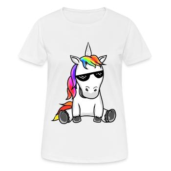 Sunglasses Unicorn Fable Unicorns Glasses Cool - Women's Breathable T-Shirt - white - Front - AI Model Female 172 dark (172cm)