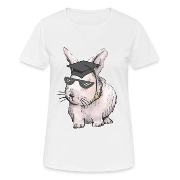 Érudit Lapin Enseignant Professions Études Abi Graduation - T-shirt respirant Femme - blanc - Devant - AI Model Female 172 dark (172cm)