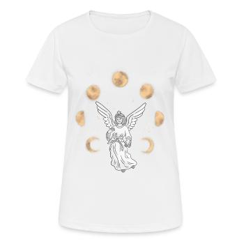 Angel Sky Moon Celestial Fantasy Esotericism - Women's Breathable T-Shirt - white - Front - AI Model Female 172 dark (172cm)