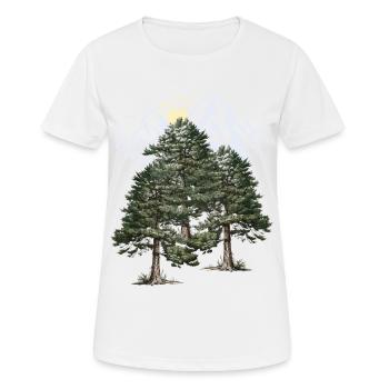 Wildnis Gebirge Natur Wald Kiefern Tannen Bäume - Frauen T-Shirt atmungsaktiv - Weiß - Vorne - AI Model Female 172 dark (172cm)