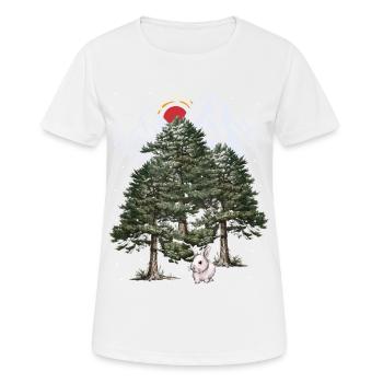 Alps, Bunny, Winter, Snowfall, Christmas, Rabbit - Women's Breathable T-Shirt - white - Front - AI Model Female 172 dark (172cm)