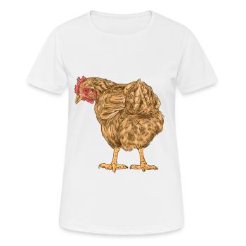 Poulet Volaille Volaille Ferme Oeufs d’oiseaux Bio - T-shirt respirant Femme - blanc - Devant - AI Model Female 172 dark (172cm)