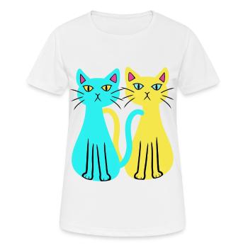 Ukraine Hauskatzen Katze Tierfreund Tierschutz - Frauen T-Shirt atmungsaktiv - Weiß - Vorne - AI Model Female 172 dark (172cm)