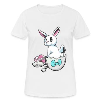 Pâques lapin coquille d’oeuf oeufs oeufs de Pâques oeufs d’enfant oeuf - T-shirt respirant Femme - blanc - Devant - AI Model Female 172 dark (172cm)