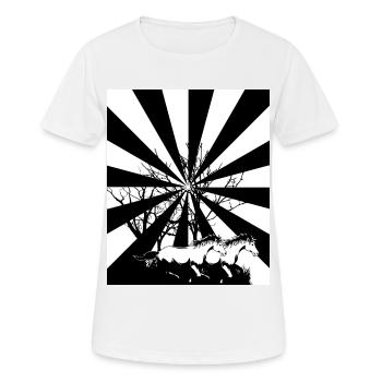 Fantasy Chevaux Sauvages Cheval Chevaux Poney - T-shirt respirant Femme - blanc - Devant - AI Model Female 172 dark (172cm)