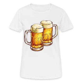 Chope à bière Chopes à bière Verres à bière Bière Alcool Alcool - T-shirt respirant Femme - blanc - Devant - AI Model Female 172 dark (172cm)