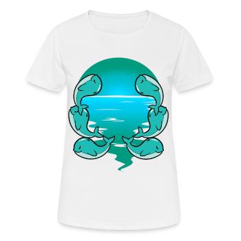 Baby, Whale, Fish, Marine Mammals, Children, Toddler - Women's Breathable T-Shirt - white - Front - AI Model Female 172 dark (172cm)