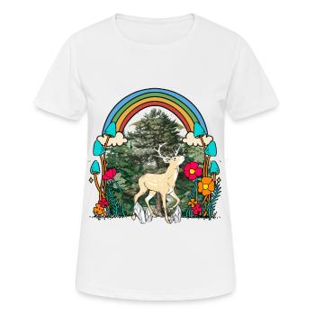 Waldtiere Waldbewohner Hirsch Rehbock Reh Kind - Frauen T-Shirt atmungsaktiv - Weiß - Vorne - AI Model Female 172 dark (172cm)
