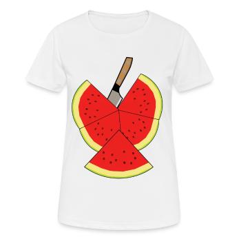 Melone Frucht Sommerzeit Obst - Frauen T-Shirt atmungsaktiv - Weiß - Vorne - AI Model Female 172 dark (172cm)