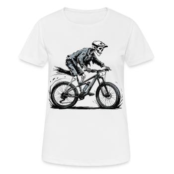 Mountain Bike Bicycle Biking Downhill Sport Downhill - Women's Breathable T-Shirt - white - Front - AI Model Female 172 dark (172cm)