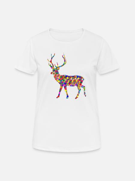 cerf - T-shirt respirant Femme - blanc