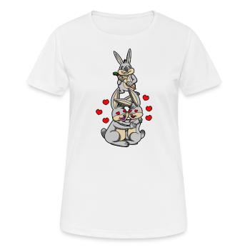 NO MERCY FOR LOVE - JE DÉTESTE LES COUPLES HEUREUX - T-shirt respirant Femme - blanc - Devant - AI Model Female 172 dark (172cm)