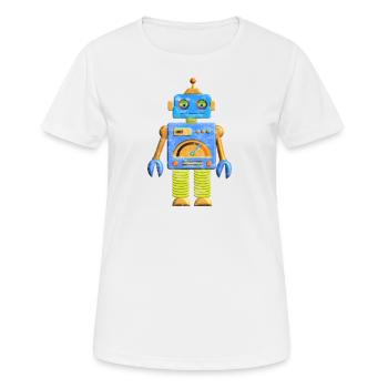 Hey Robot Roboter Vintage - Frauen T-Shirt atmungsaktiv - Weiß - Vorne - AI Model Female 172 dark (172cm)