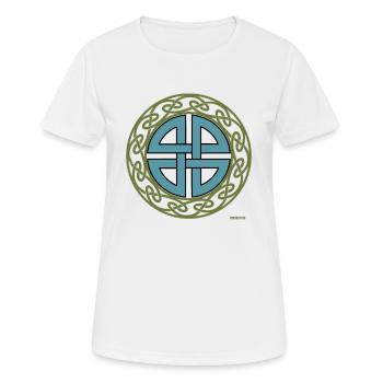 Keltischer Schildknoten Thor Schutzsymbol - Frauen T-Shirt atmungsaktiv - Weiß - Vorne - AI Model Female 172 dark (172cm)