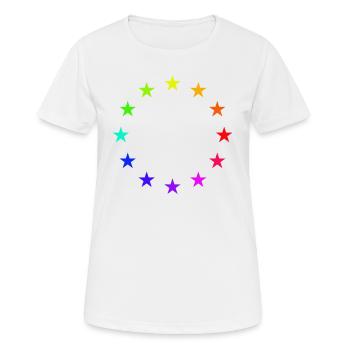 Europa EU Flage Regenbogen - Frauen T-Shirt atmungsaktiv - Weiß - Vorne - AI Model Female 172 dark (172cm)