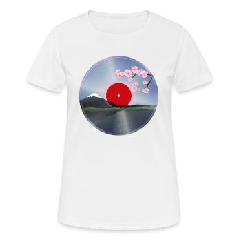 Vinyle LP Japon Fleur De Cerisier - T-shirt respirant Femme - blanc - Devant - AI Model Female 172 dark (172cm)