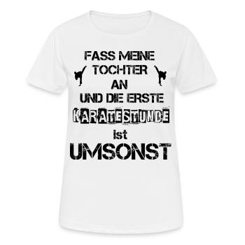 Karate Vater Tochter Familie Geschenk Kampfsport - Frauen T-Shirt atmungsaktiv - Weiß - Vorne - AI Model Female 172 dark (172cm)