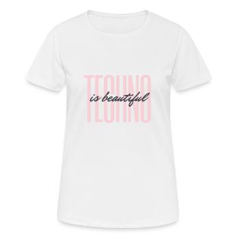 techno is beautyiful - T-shirt respirant Femme - blanc - Devant - AI Model Female 172 dark (172cm)
