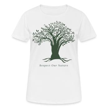 respecte notre nature - T-shirt respirant Femme - blanc - Devant - AI Model Female 172 dark (172cm)