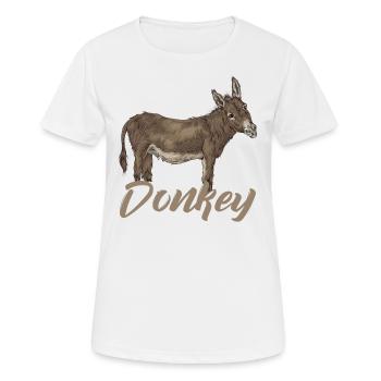 Donkey animal animal lover animal lover animal love idea - Women's Breathable T-Shirt - white - Front - AI Model Female 172 dark (172cm)