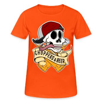 Choppers and Beer - Women's Breathable T-Shirt - neon orange - Front - AI Model Female 172 dark (172cm)