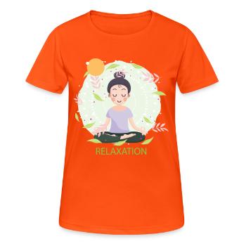 Relaxation - Women's Breathable T-Shirt - neon orange - Front - AI Model Female 172 dark (172cm)