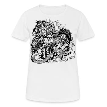 Dragon vs tigre - T-shirt respirant Femme - blanc - Devant - AI Model Female 172 dark (172cm)