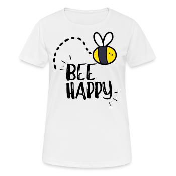 Abeille heureuse! - T-shirt respirant Femme - blanc - Devant - AI Model Female 172 dark (172cm)