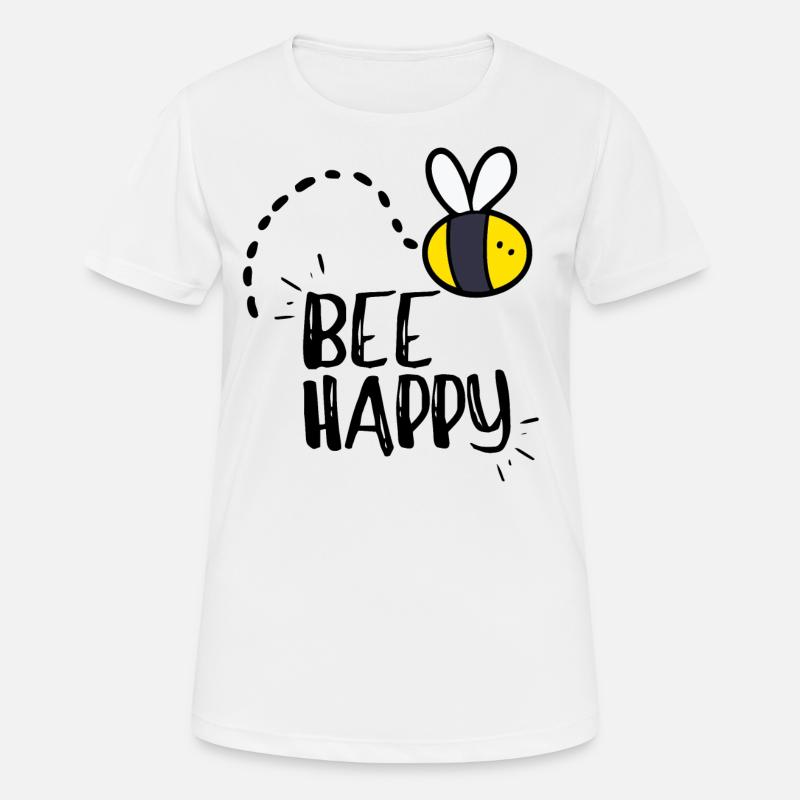 Bee Happy! - Women's Breathable T-Shirt - white