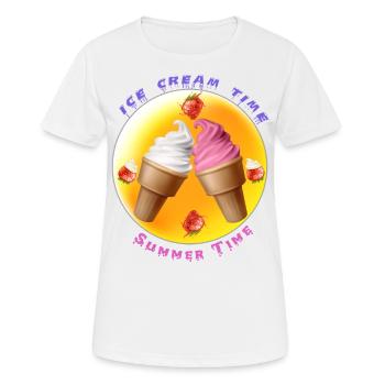 Ice Cream Time - Summer Time - Women's Breathable T-Shirt - white - Front - AI Model Female 172 dark (172cm)