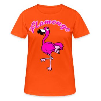 flamongo - Women's Breathable T-Shirt - neon orange - Front - AI Model Female 172 dark (172cm)